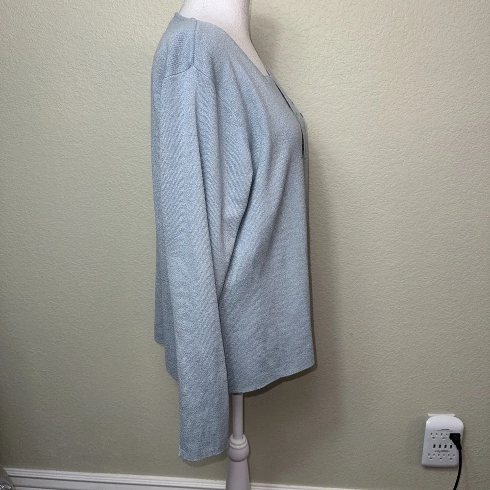 Vtg John Paul Richard Uniform Blue‎ Knit Cardigan Shell Set XL Coquette Coastal